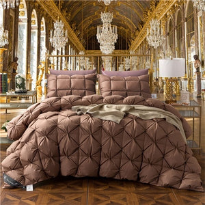 100% Goose Down Duvet 3D luxury quilted Quilt king queen full size Comforter Winter Thick Blanket Solid Color