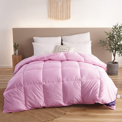 Goose/duck down quilt blanket duvet for winter/summer white cotton cover thicken comforter King Queen Twin size fast free ship