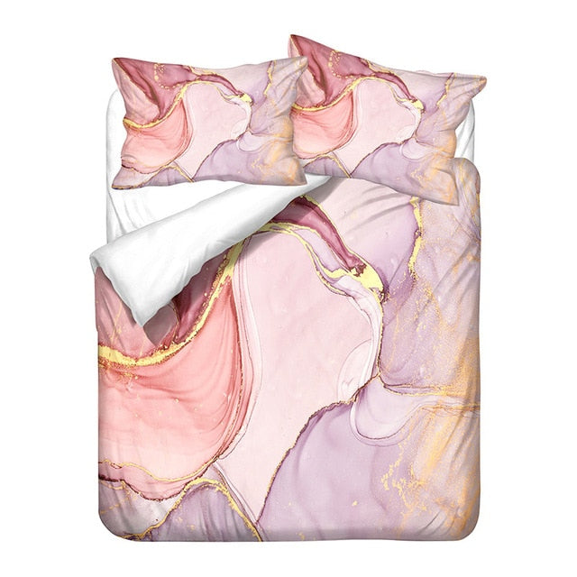 Nordic Simple  Light Pink Single Double Duvet Cover Set Girl  Abstract Art Pattern Bed Linen Twin Queen Quilt Cover Pillowcase