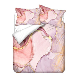 Nordic Simple  Light Pink Single Double Duvet Cover Set Girl  Abstract Art Pattern Bed Linen Twin Queen Quilt Cover Pillowcase